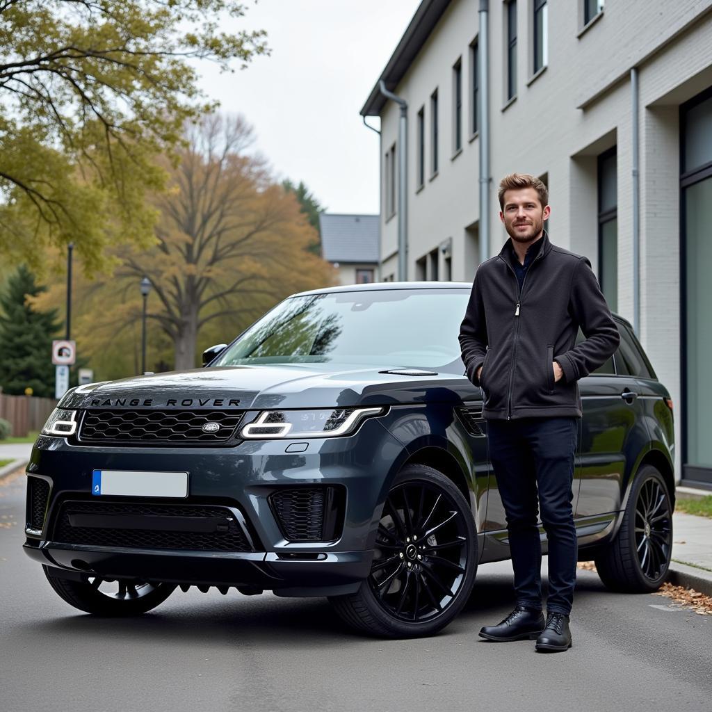 Erling Haaland with his Range Rover Sport