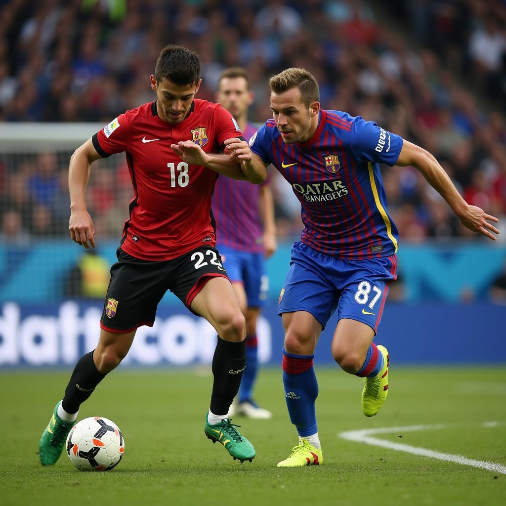 European Football Players Demonstrating Physical and Mental Strength