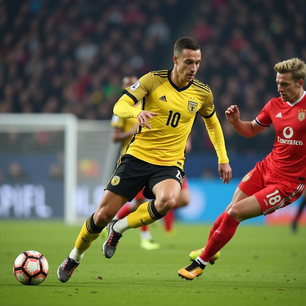 F03 Football Player Sprinting With the Ball