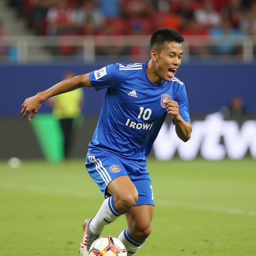 Faiq Bolkiah playing a match for Chonburi FC