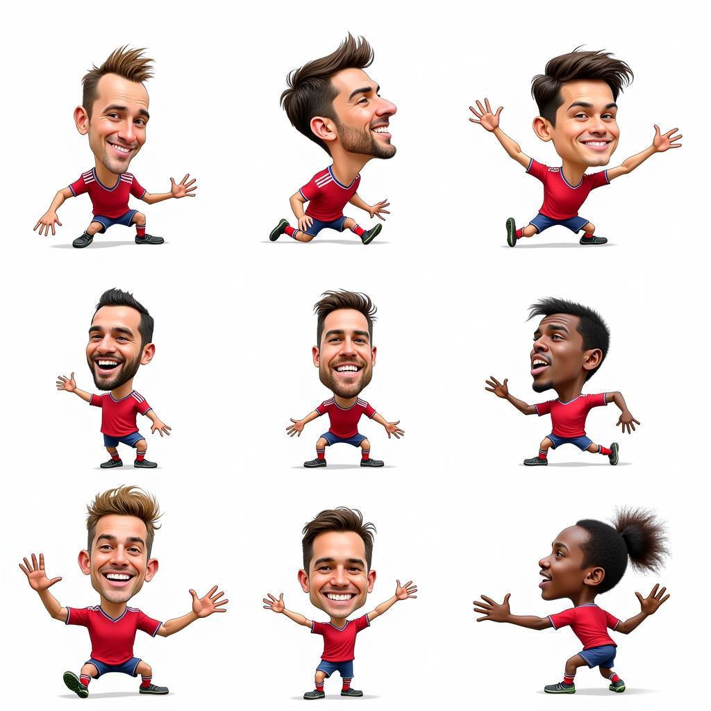 Famous Footballers as Cartoon Caricatures