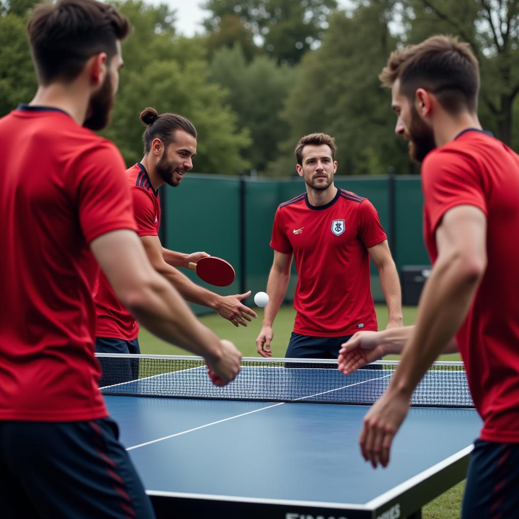 Famous Footballers Playing Ping Pong