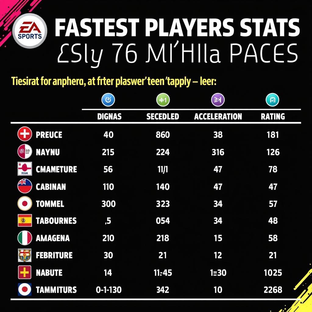 Comparison of fastest players in FIFA 17