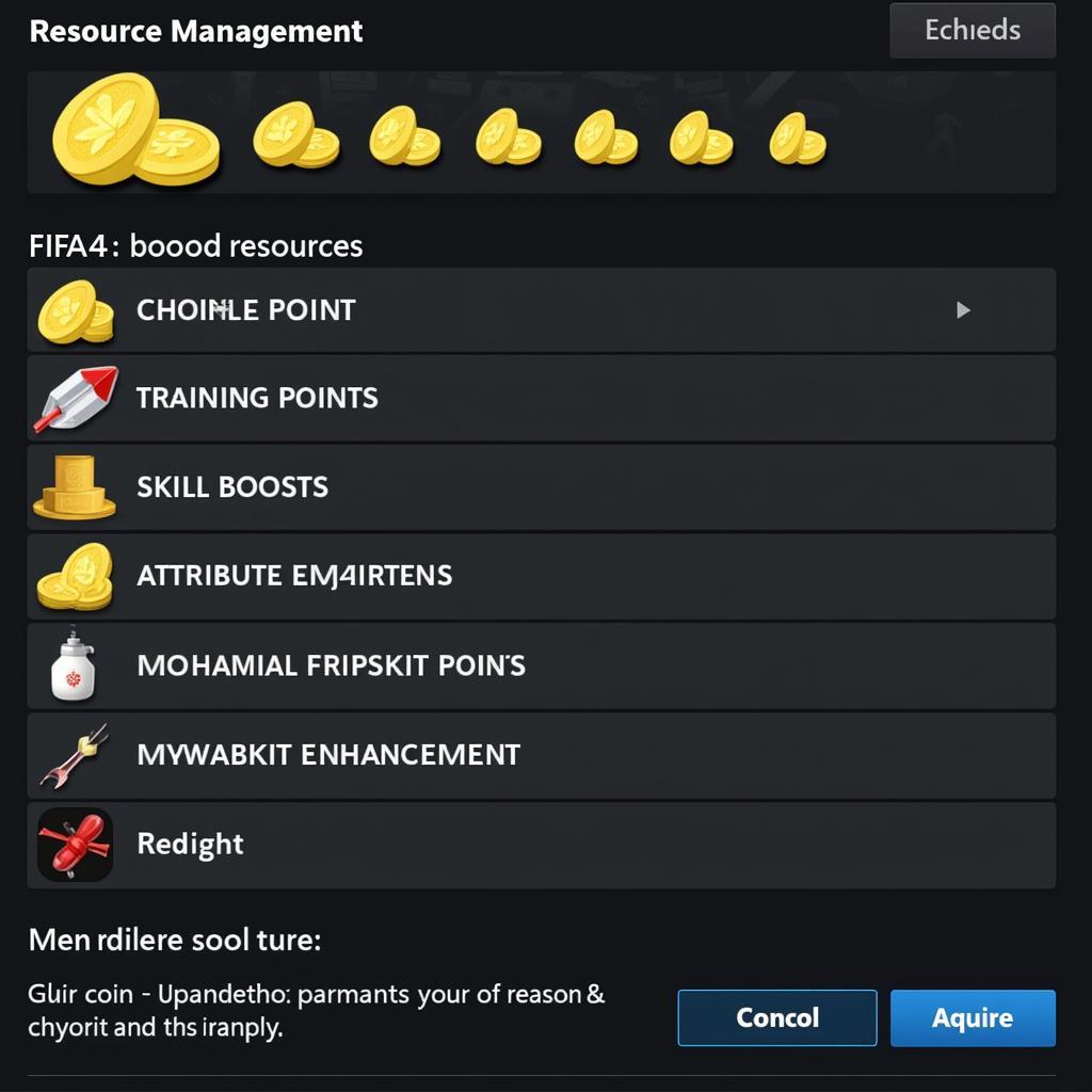 Managing In-Game Resources for Upgrades