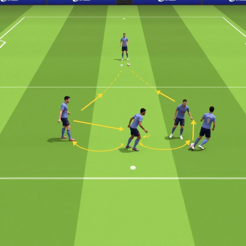 Practicing one-touch passing drills in FIFA Online 3