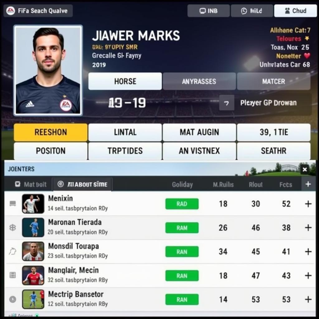 FIFA Online 3 Player Stats and Positions