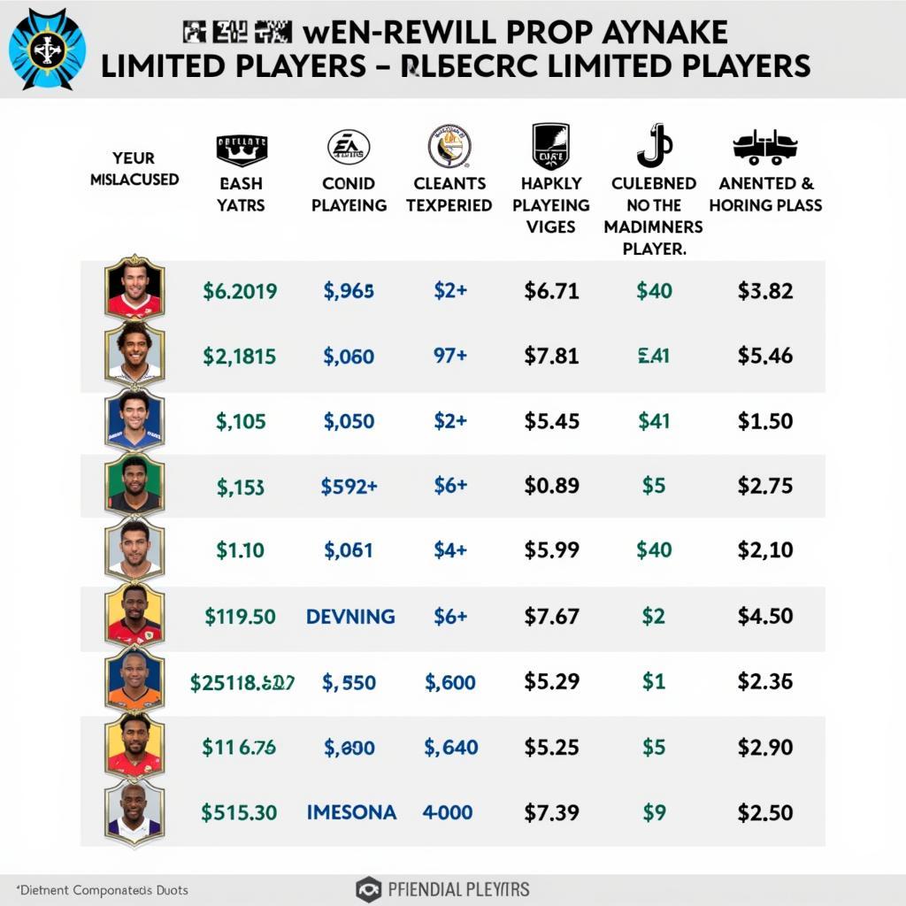 FIFA Online 4 Limited Player Compensation Chart