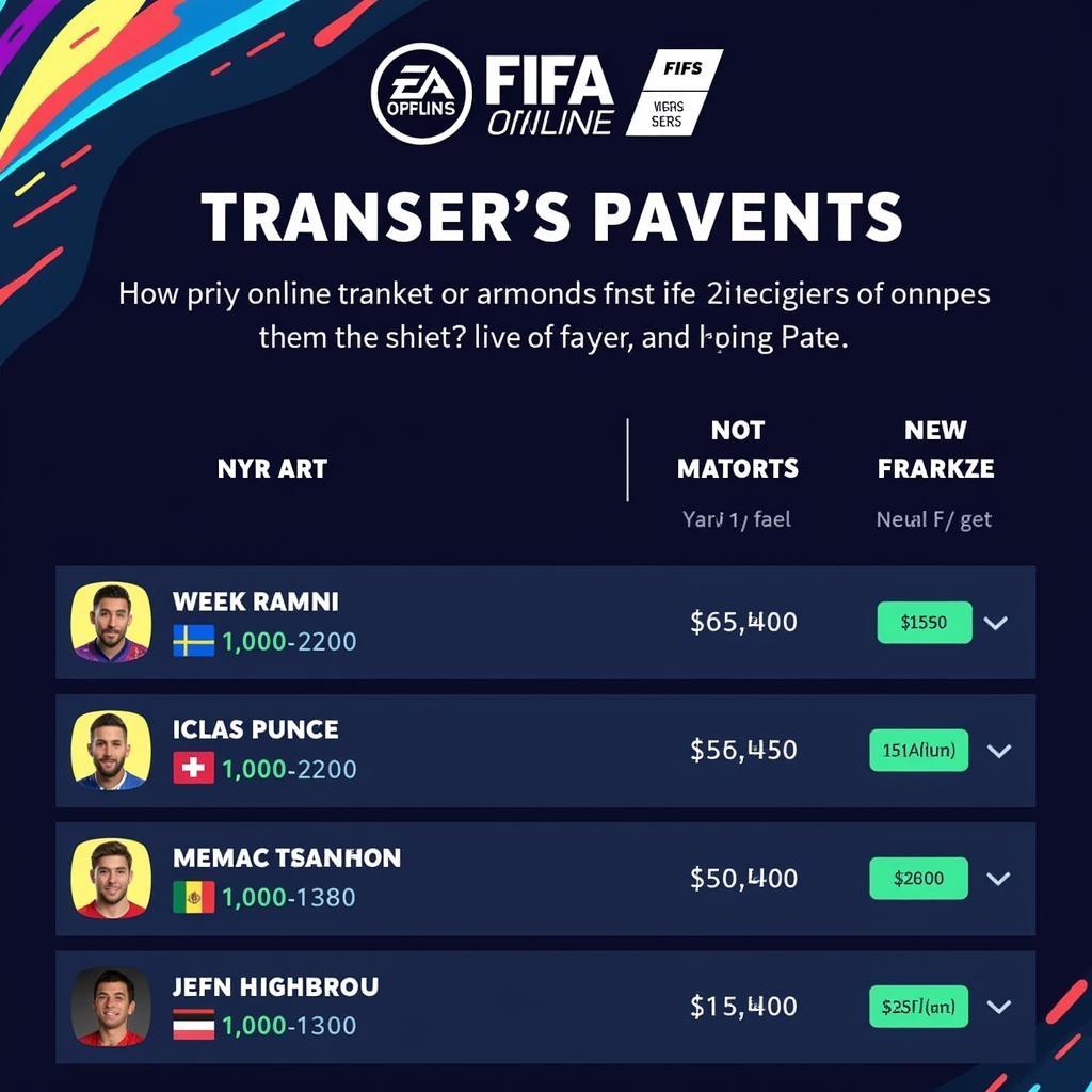 FIFA Online 4 Player Prices in the Transfer Market