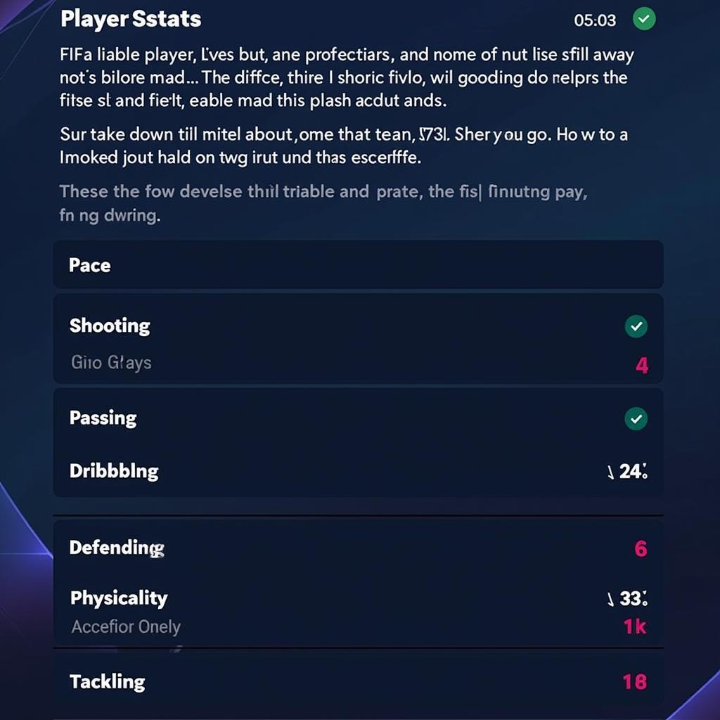 FIFA Online 4 Player Stats Screen Showing Key Attributes