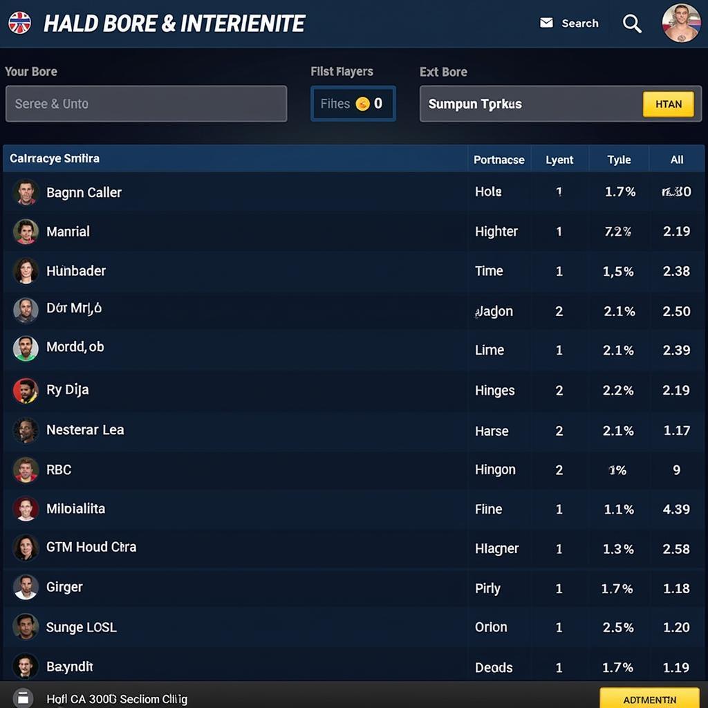 FIFA Online 4 Transfer Market Interface