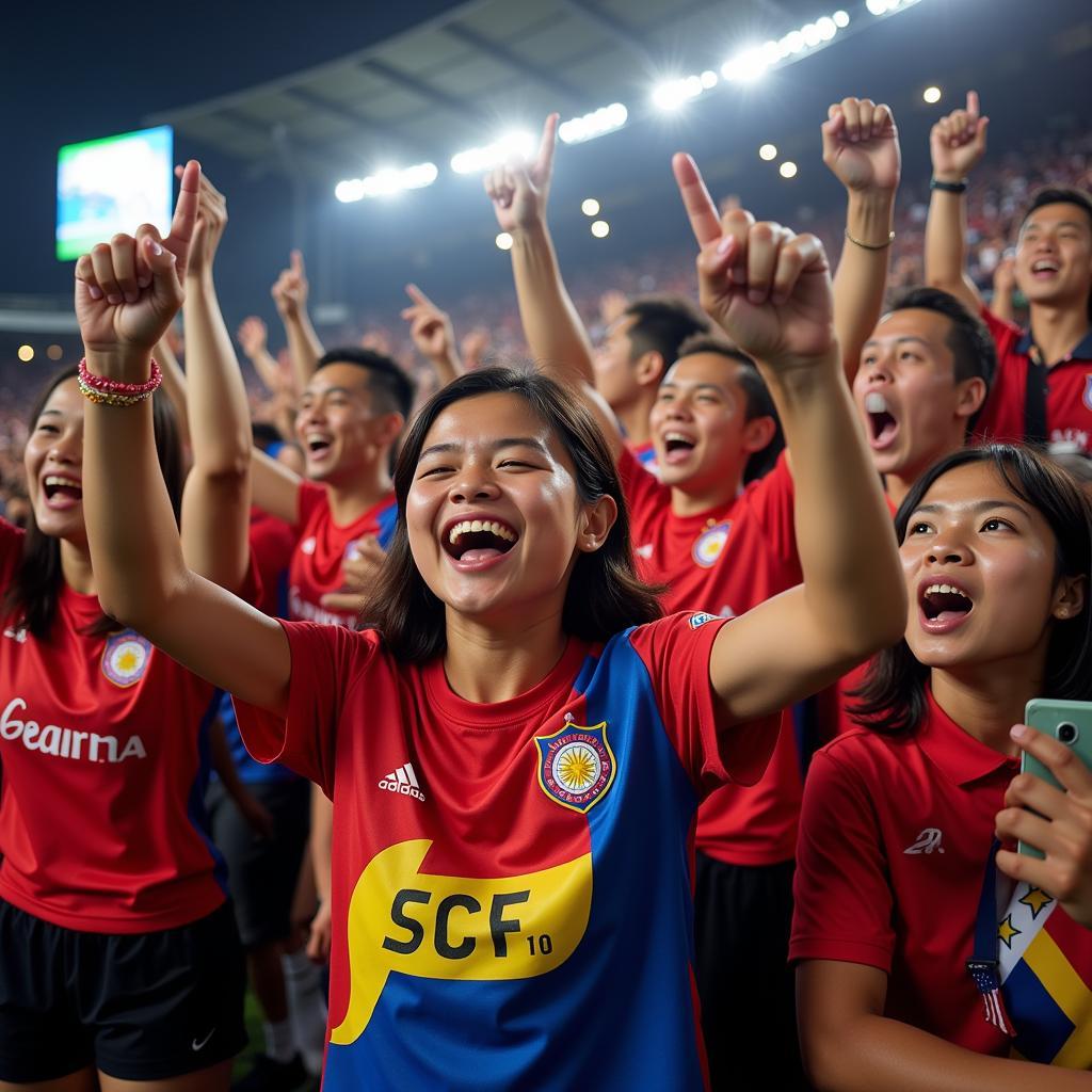 Filipino Football Fans Celebrating