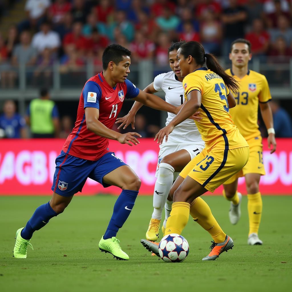 Filipino Football Team Competing in an International Match