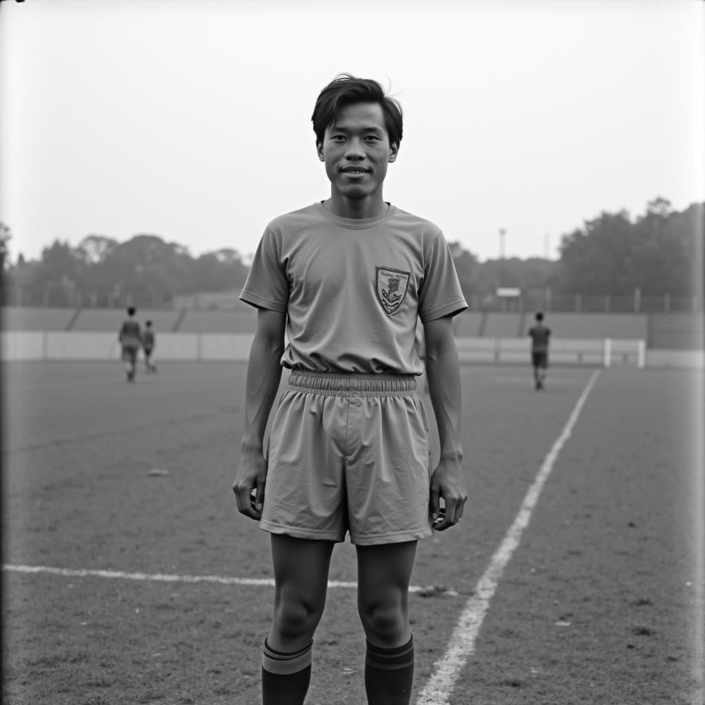 Early Vietnamese Footballer Abroad - A historical photo depicting one of the earliest Vietnamese footballers to play in a foreign league, showcasing the pioneering spirit of these athletes.