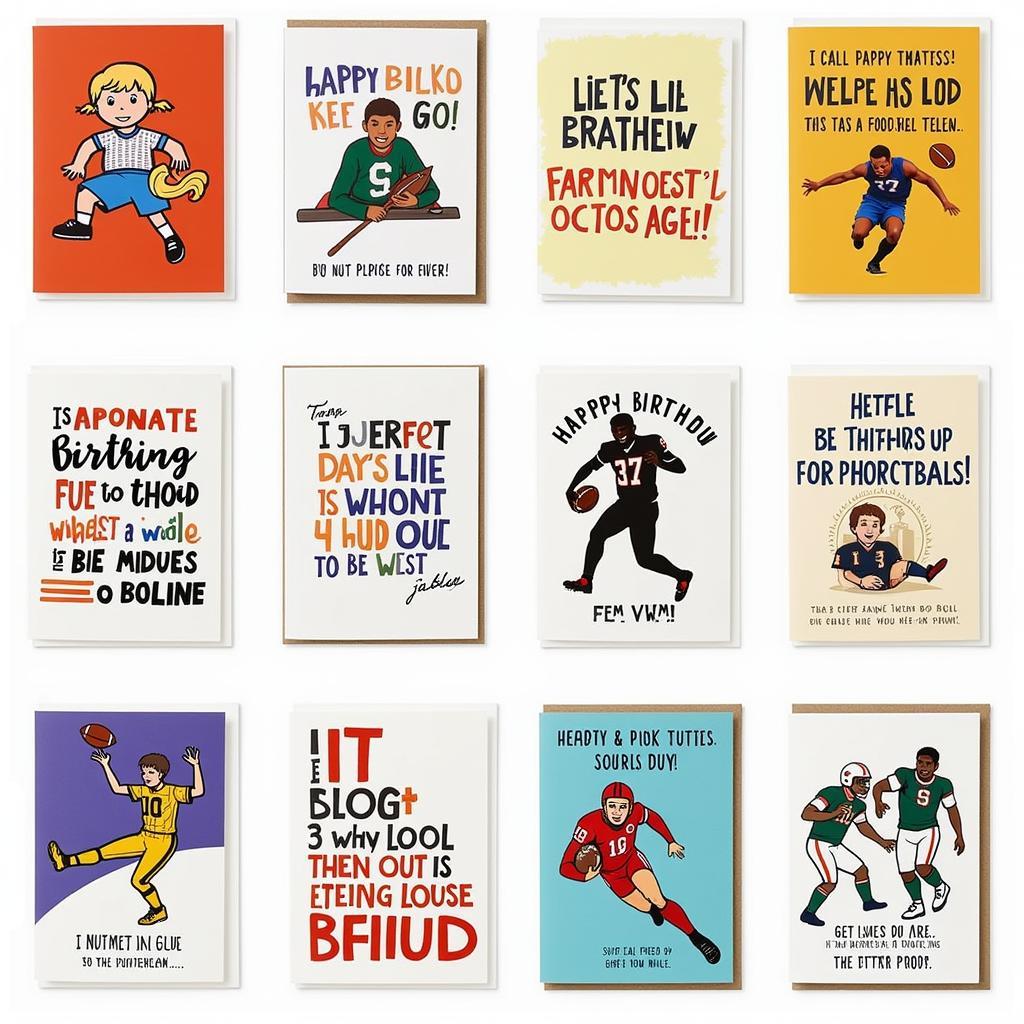 Football birthday card ideas showcasing creative messages and designs.