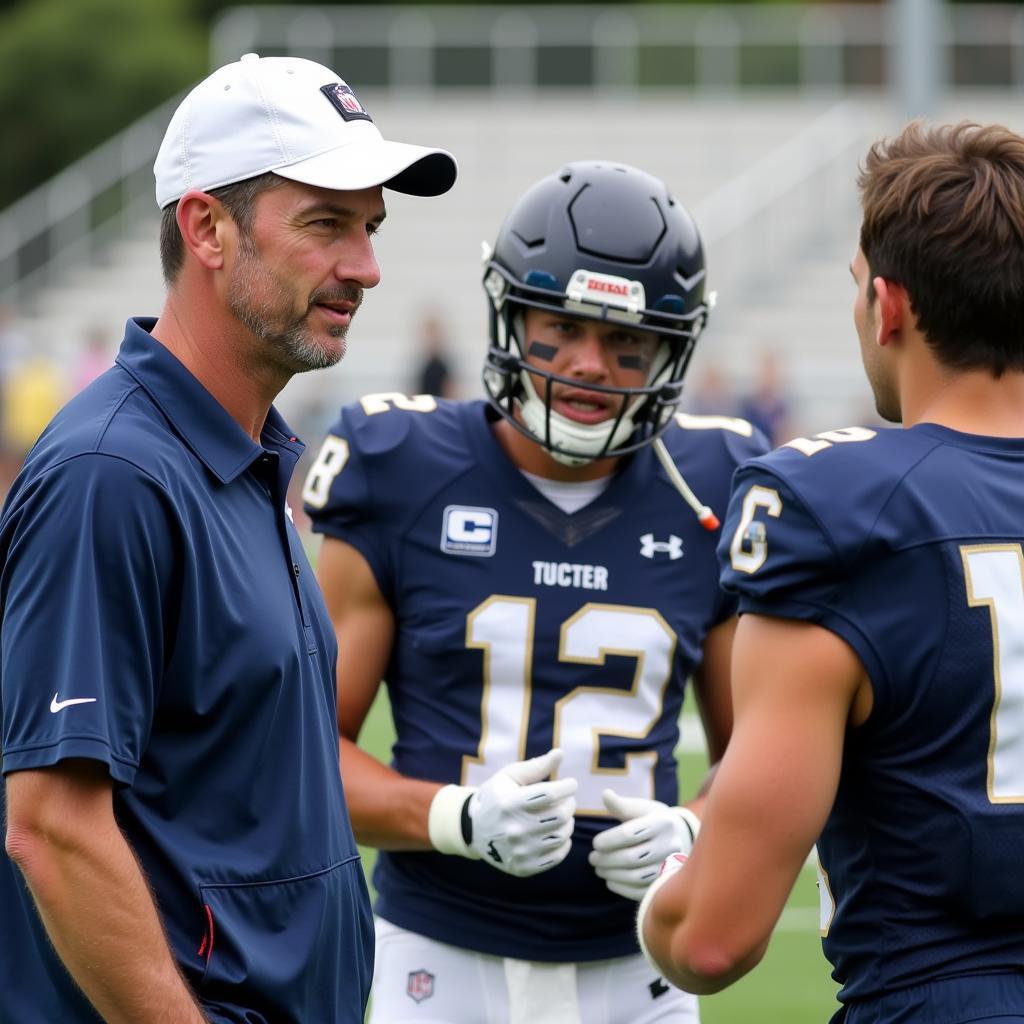 Football Coach Talking to Players