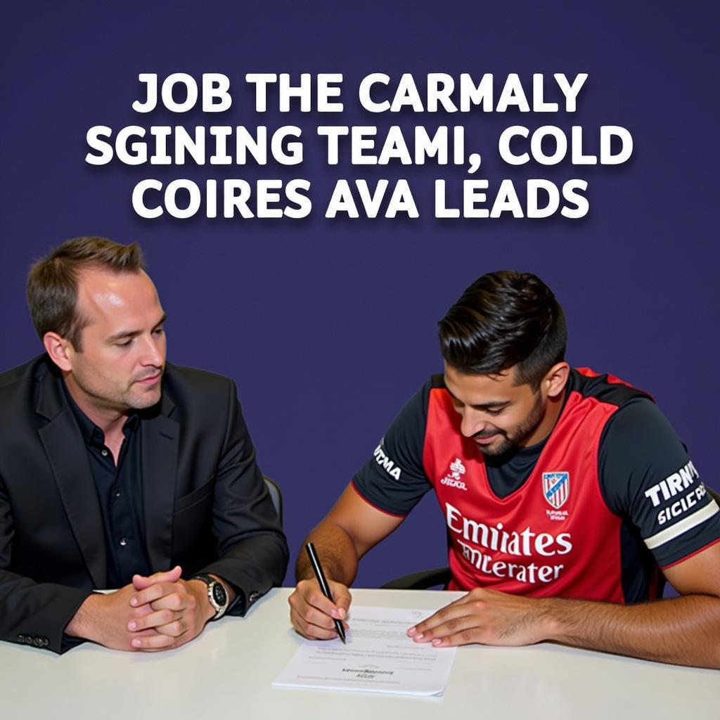 Signing a football contract