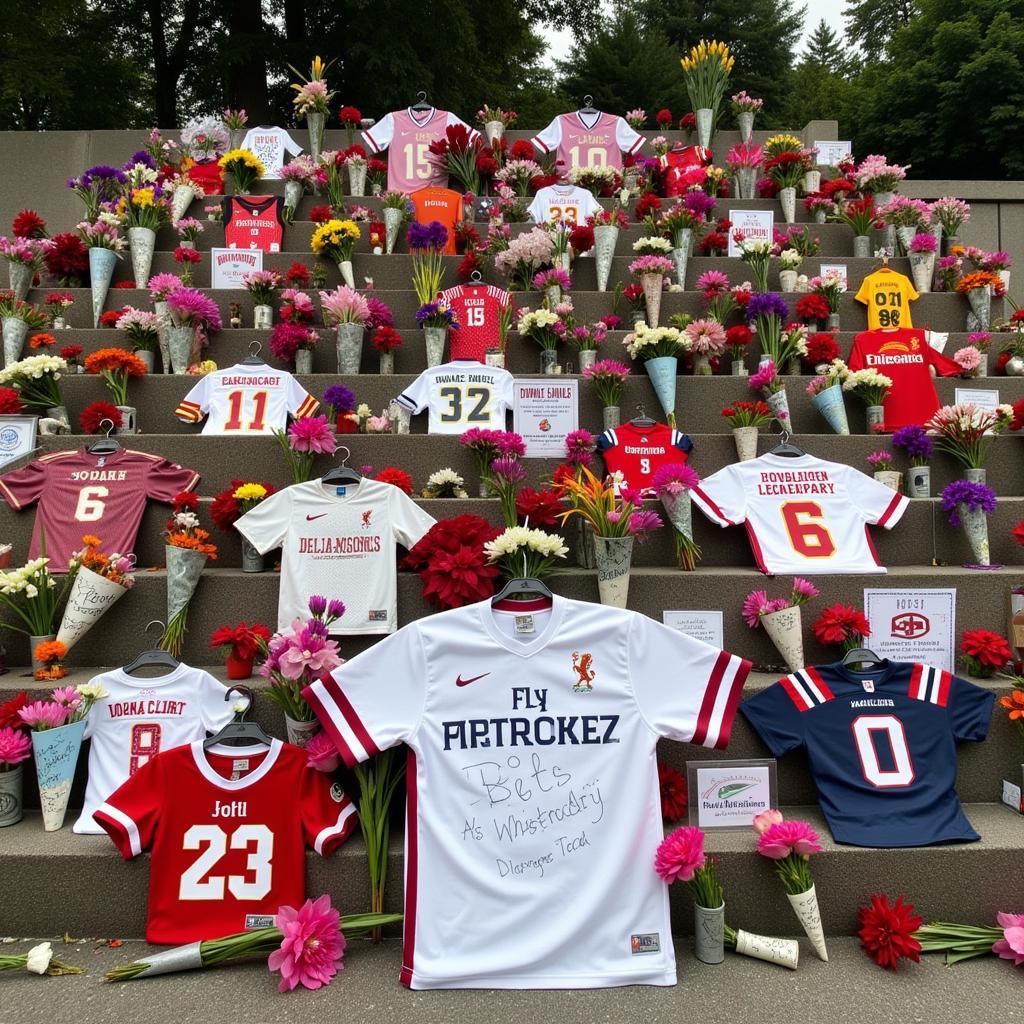 A memorial dedicated to the victims of a plane crash involving a football team, symbolizing remembrance and respect.