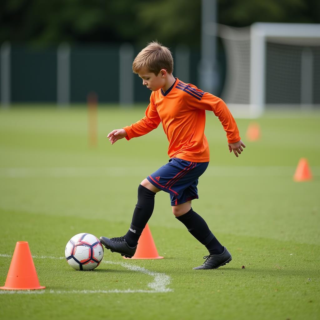 Football Player Demonstrating Agility and Change of Direction