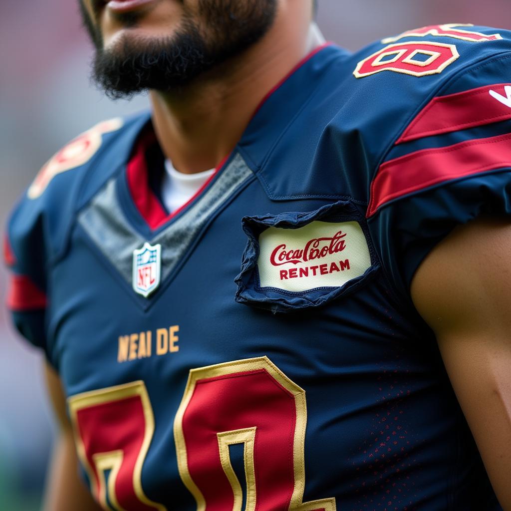 Football player's jersey ripped during a tackle