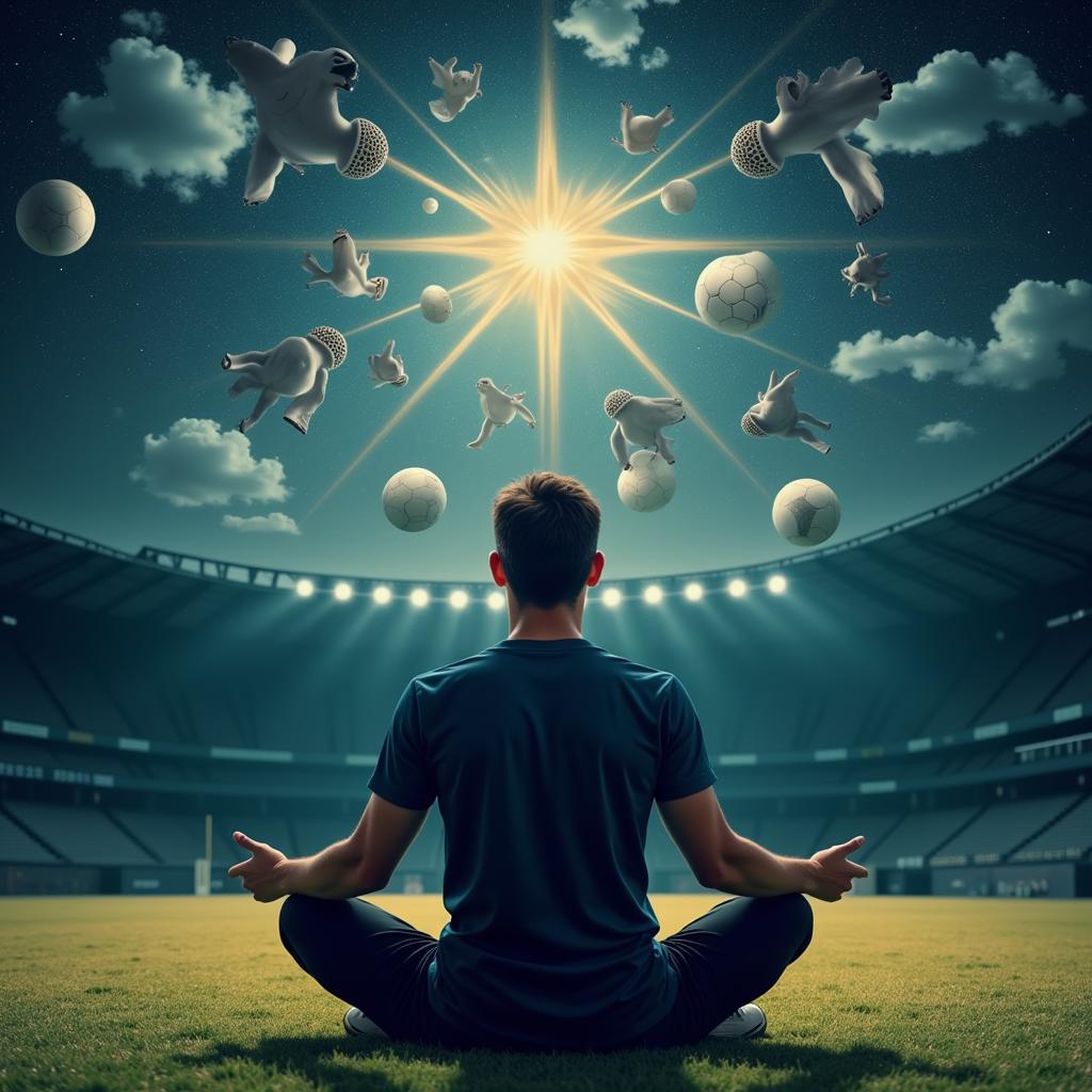 Football Player Practicing Mindfulness and Visualization Techniques