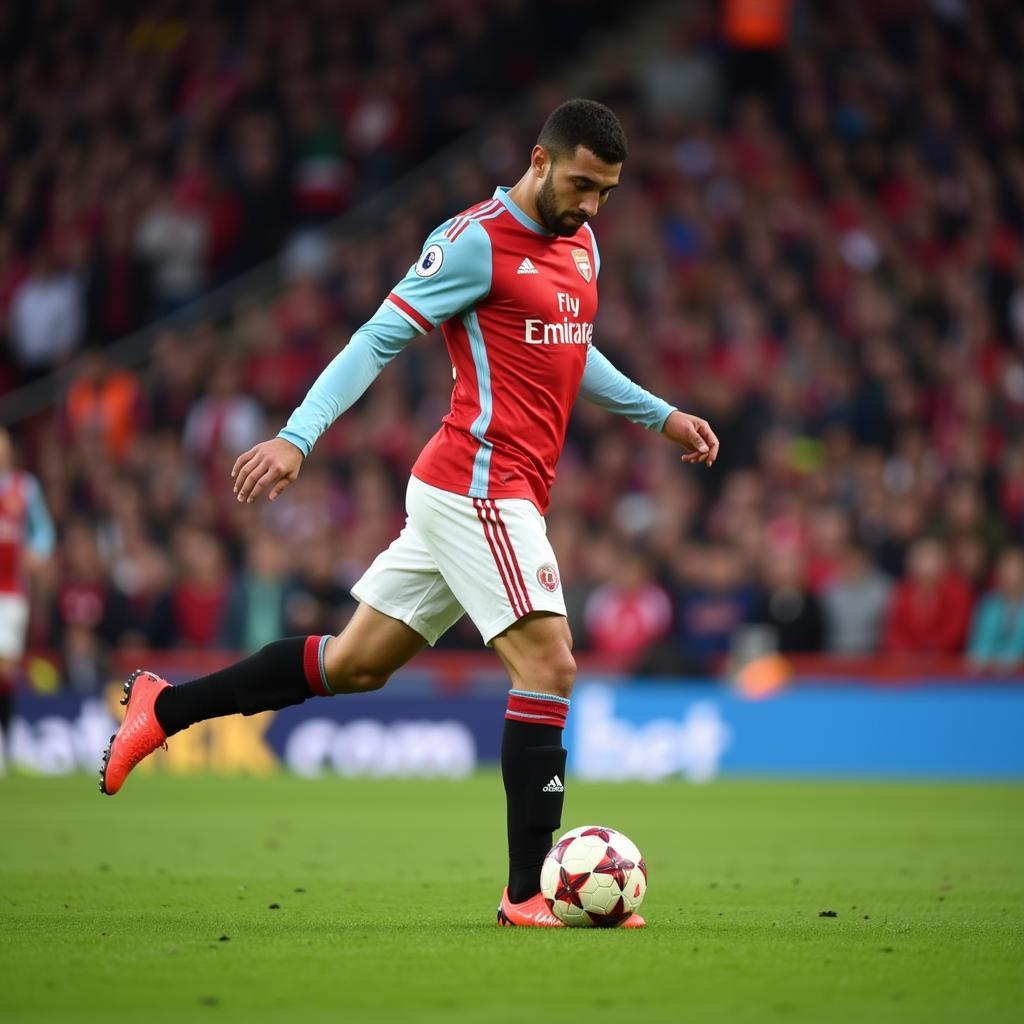 Football Player Taking a Free Kick