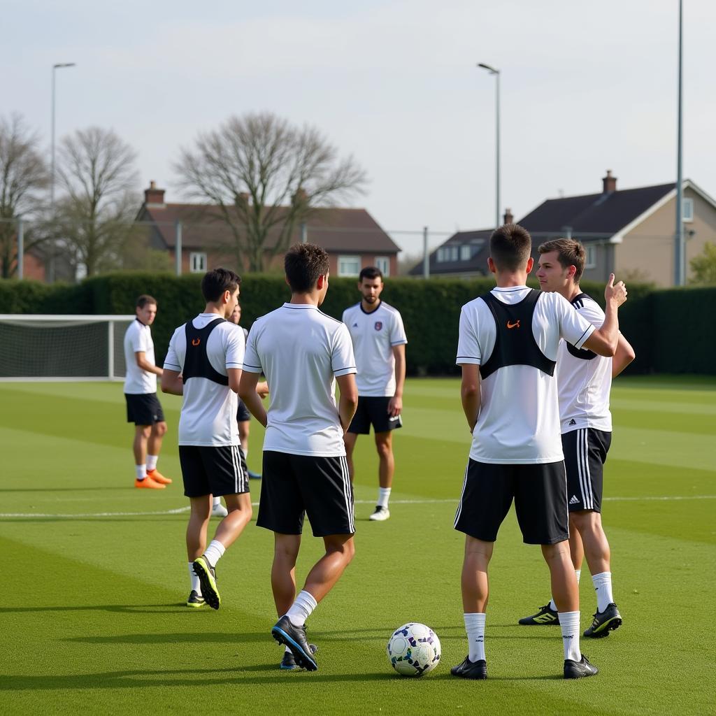 Football Players Training in a Smaller League