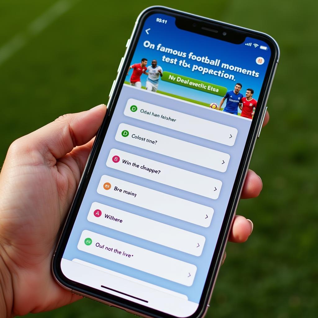 Football Quiz App Mobile Interface