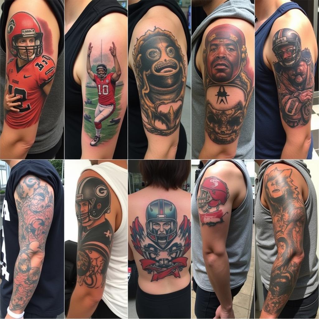 Fans showing off their football-inspired tattoos