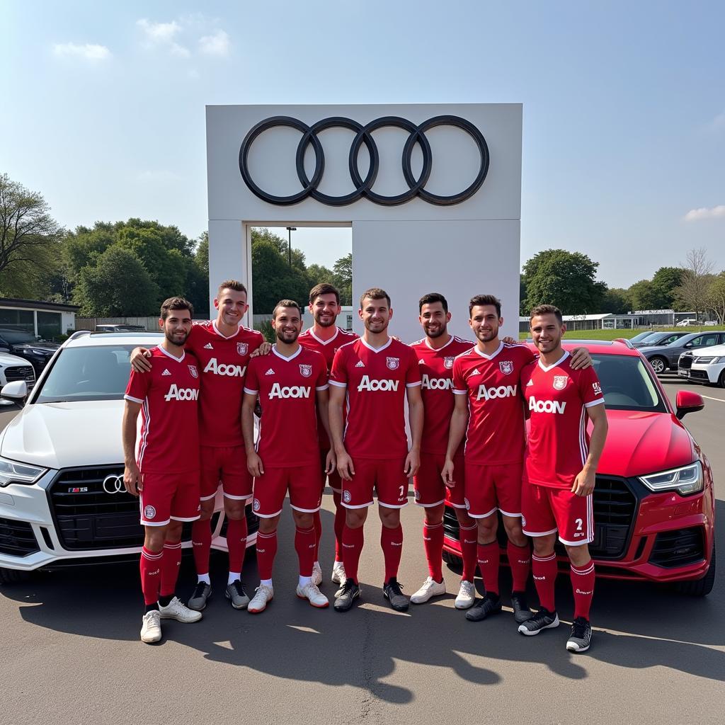 Football team with Audi sponsorship