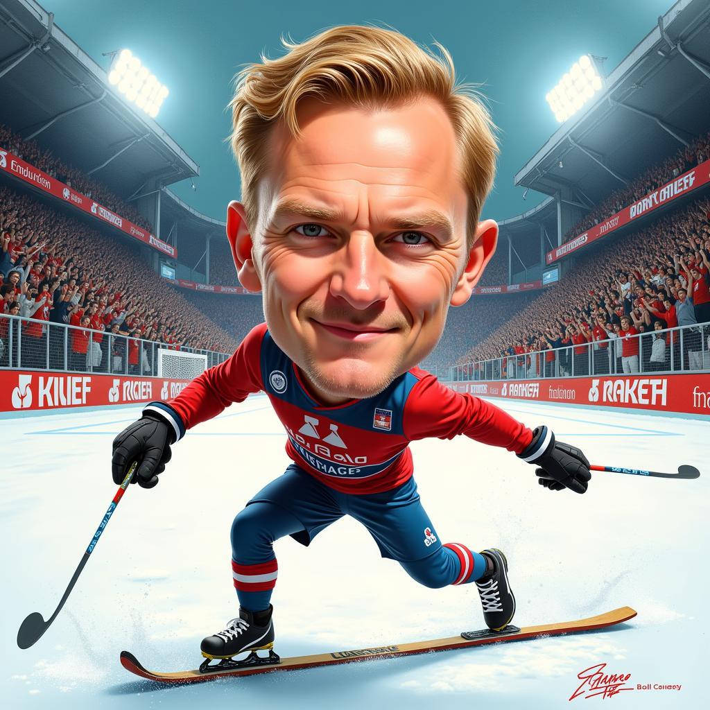 Erling Haaland caricature wall art