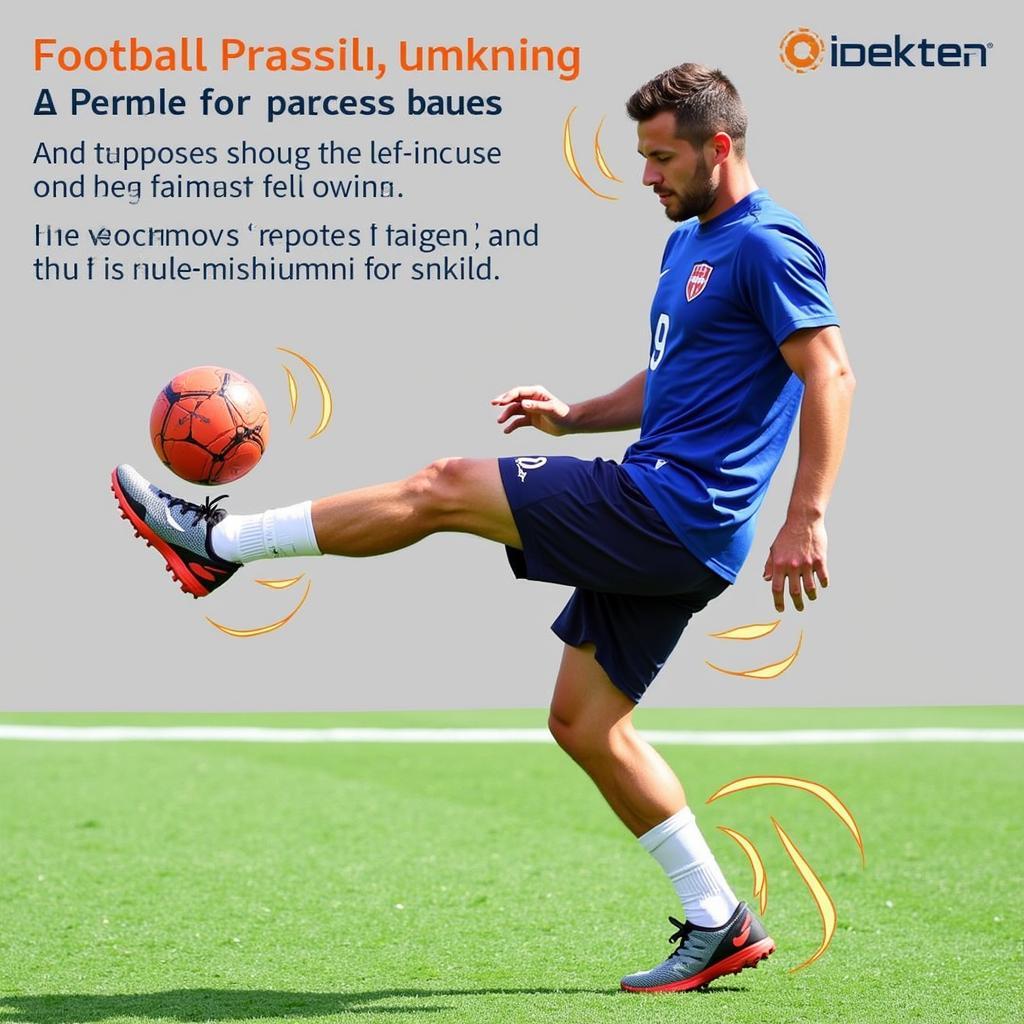 Footballer Practicing Passing Technique for Accuracy and Power