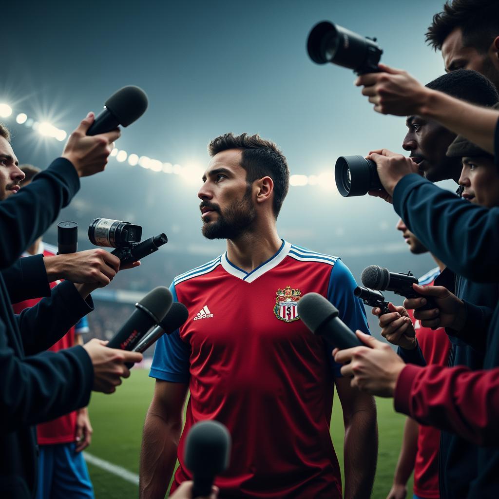 Footballer under pressure in the media spotlight