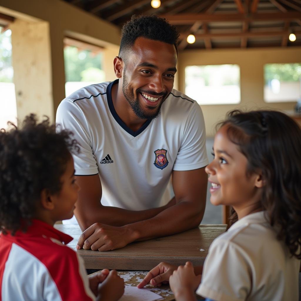 Footballer Volunteering in the Community