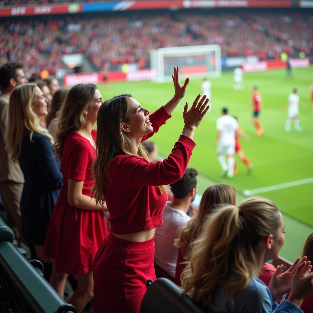 Footballer WAGs Cheering From the Stands