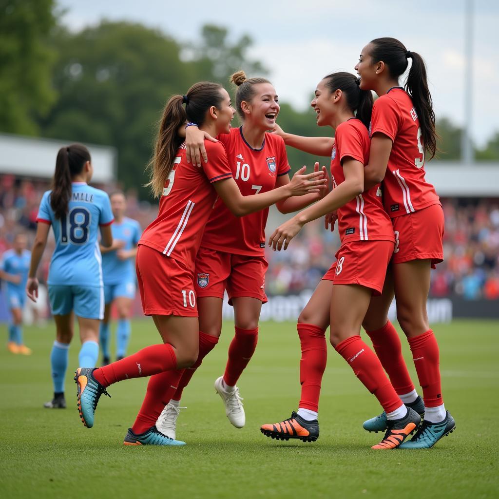 Footballers' Sisters Celebrating a Goal