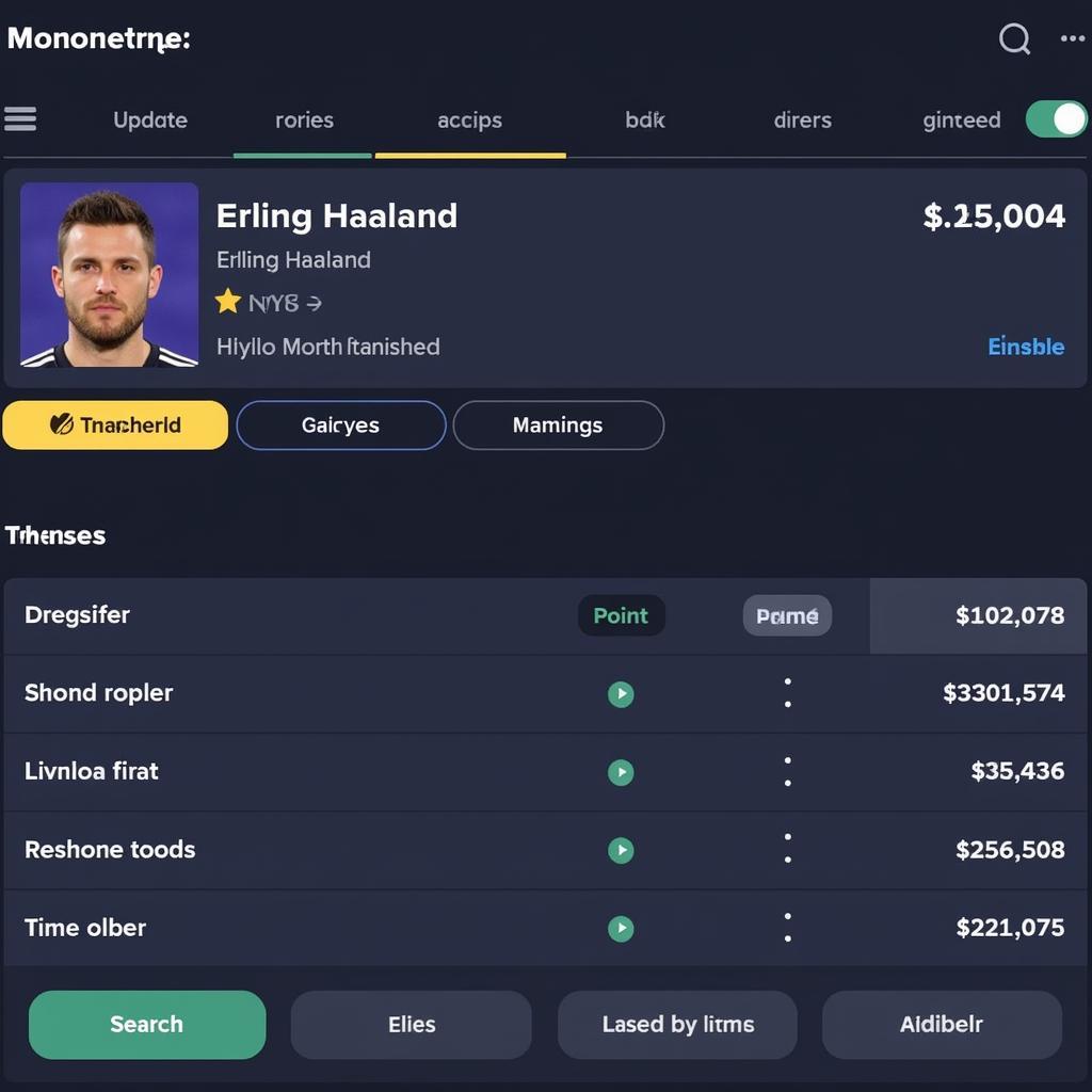 FPL Transfer Screen Featuring Haaland