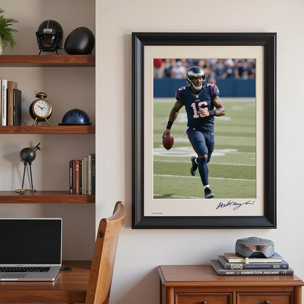 Framed Football Player Photo