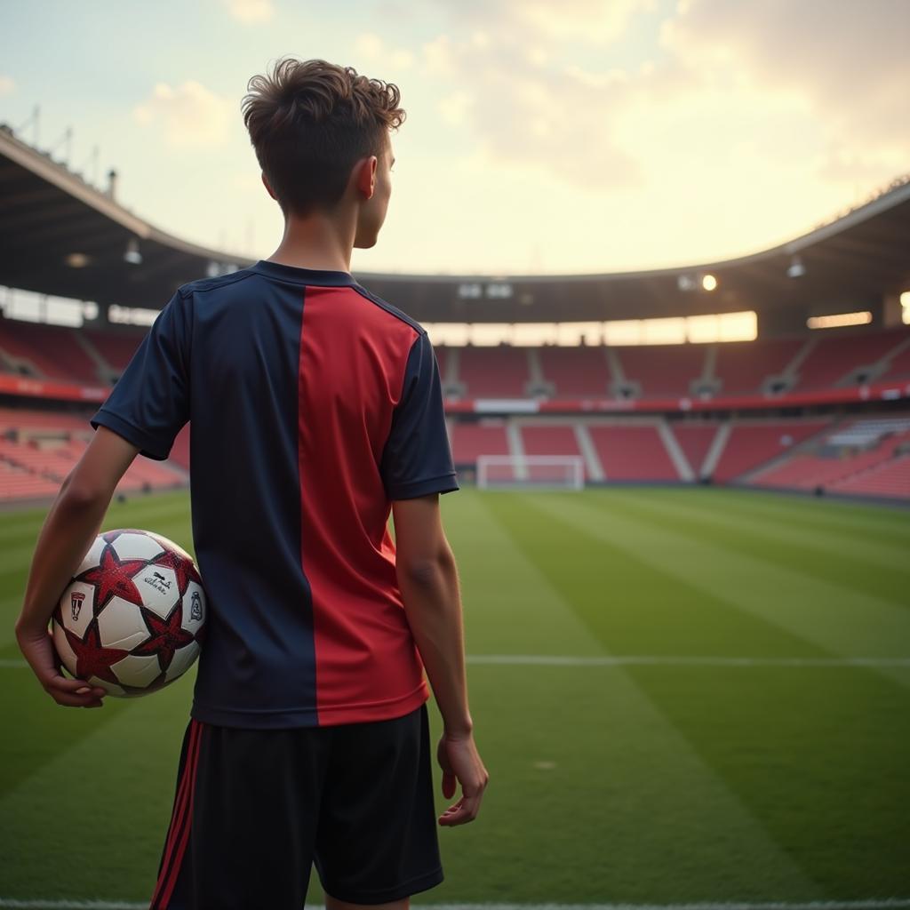 A Young Dutch Footballer Dreaming of Playing for AC Milan