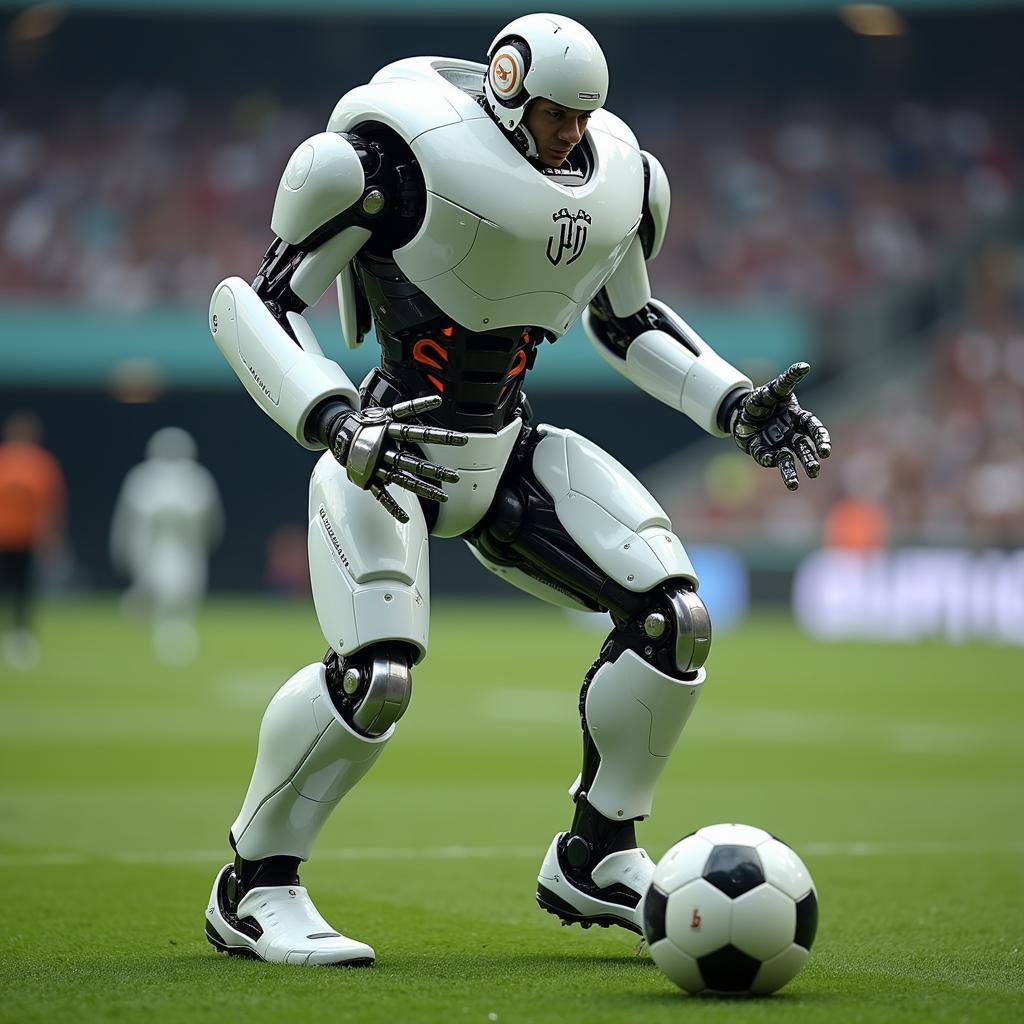 Futuristic Robot Footballer Concept