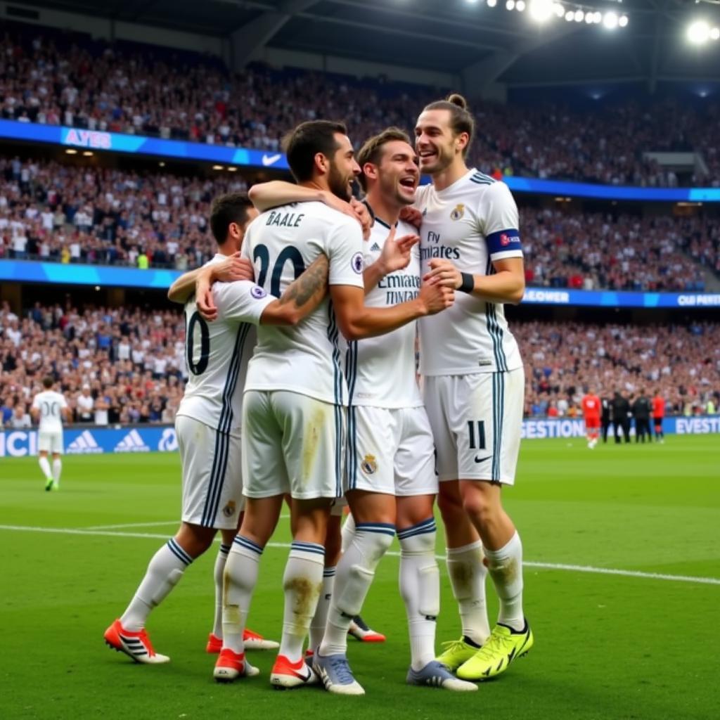 Gareth Bale celebrating a goal for Real Madrid