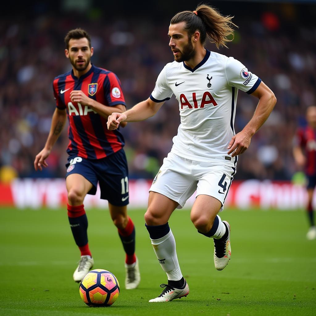 Gareth Bale playing for Tottenham Hotspur