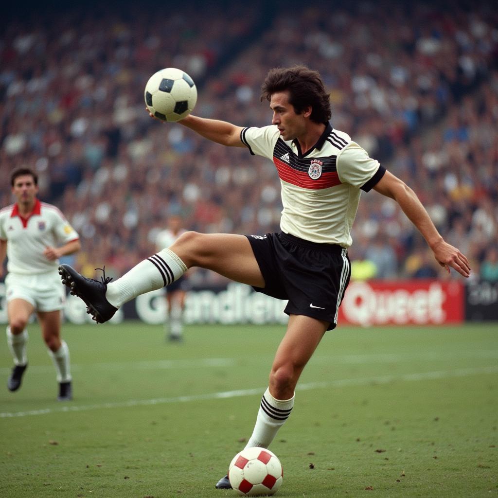 Gerd Müller scoring a goal for West Germany