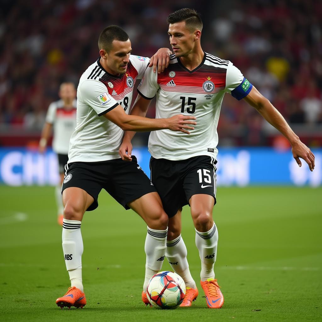 German Defenders: Rüdiger and Süle showcasing defensive strength.