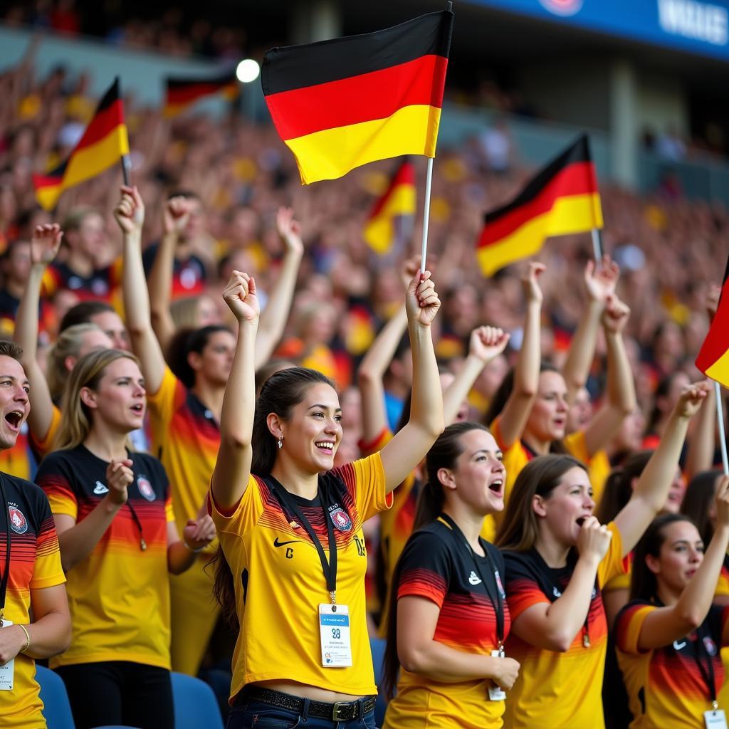 German fans supporting their team during the 2019 World Cup