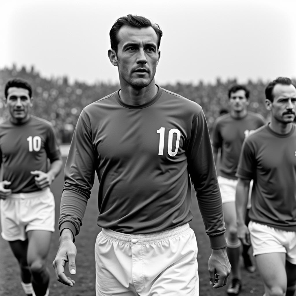 Giuseppe Meazza captaining Italy in the 1938 World Cup