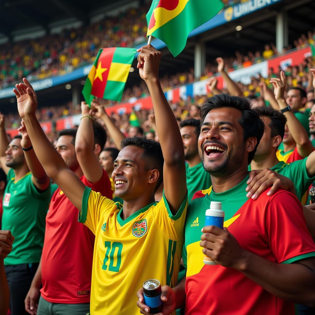 Guadeloupe Football Fans Cheering