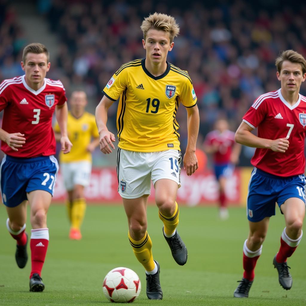 Erling Haaland playing football at 16 years old