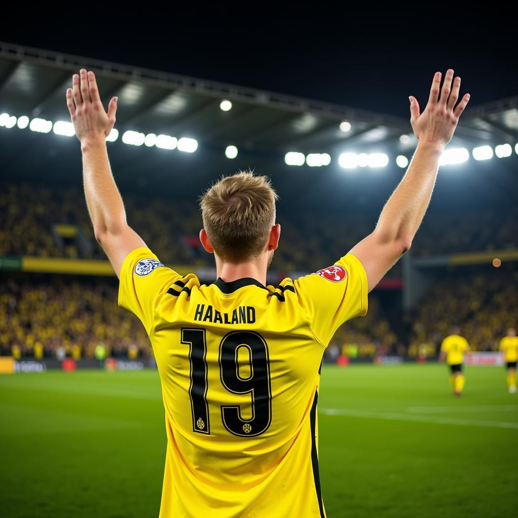 Erling Haaland Acknowledging Borussia Dortmund Fans