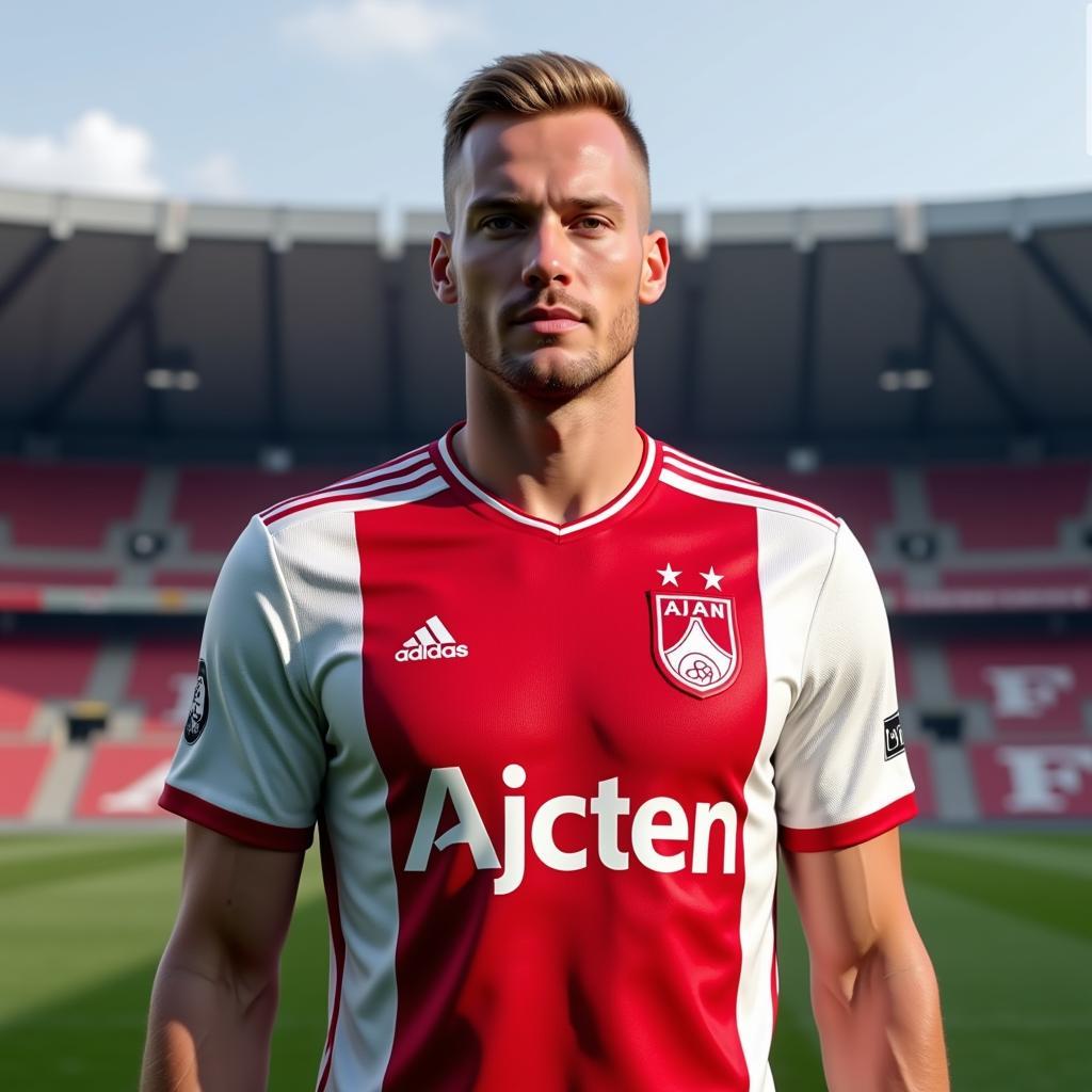 Erling Haaland in a conceptual Ajax jersey