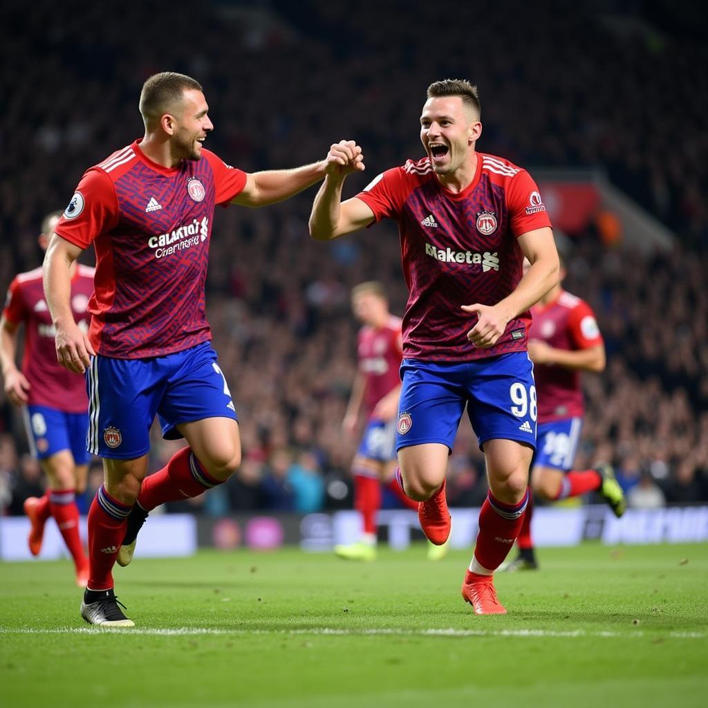 Erling Haaland celebrates scoring a goal in the Champions League 22/23 season